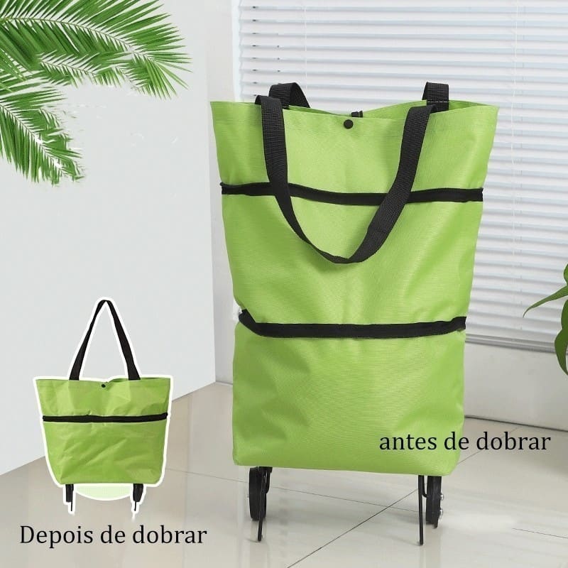 Bolsa de compras dobrável com rodinhas