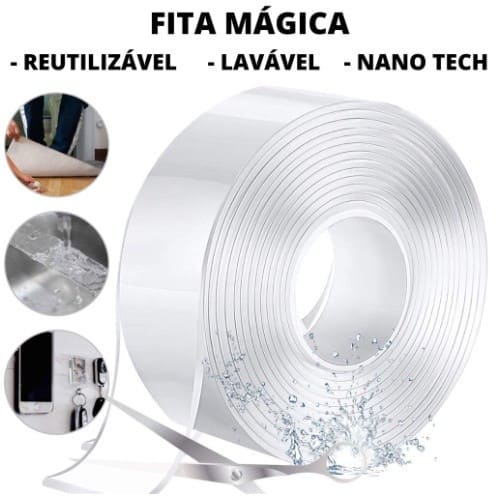 Fita Dupla Face Extra Forte Transparente NanoGel