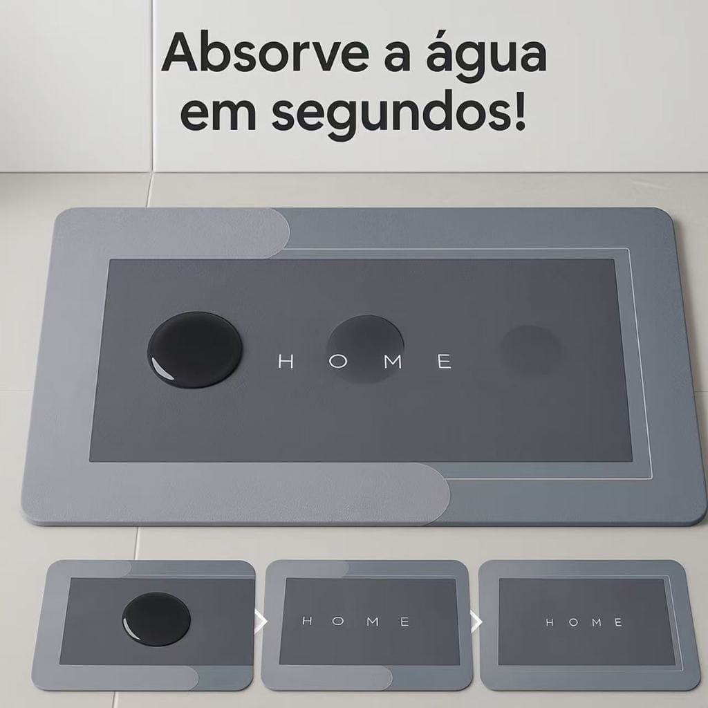 Tapete de Banheiro Absorvente Antiderrapante Secagem Rápida